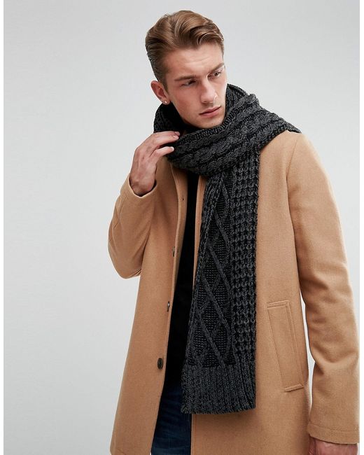 Jack & Jones Scarf In Cable Knit