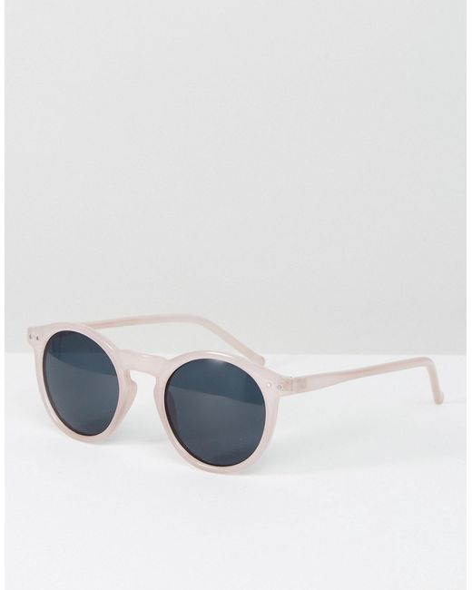 Asos Round Sunglasses In Crystal