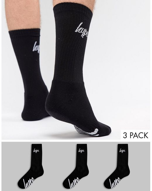 Hype 3 Pack Logo Sports Socks In