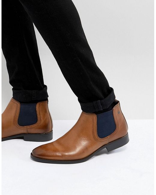 Base London Ramson Leather Chelsea Boots in