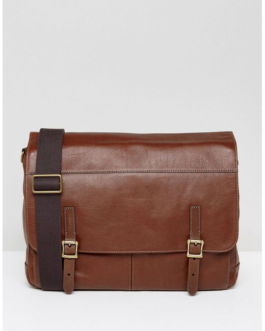 Fossil Messenger Bag in Leather