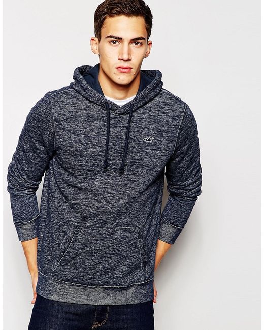 Hollister Overhead Hoodie with Logo Navy