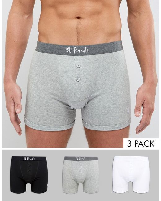 Pringle 3 Pack Button Fly Boxer Trunks