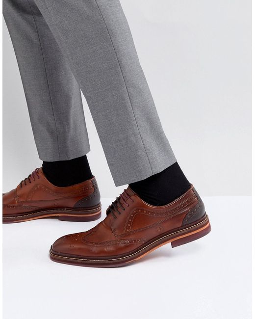 Ted Baker Gourduns Leather Brogue Shoes In