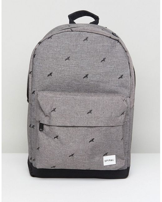 Spiral Bird Crosshatch Backpack in Charcoal