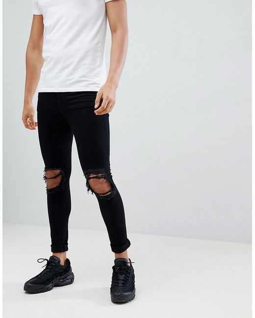 Jaded London Super Skinny Jeans With Rips In