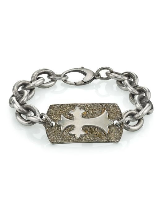 Mr. Lowe Diamond Pave Cross Bracelet M