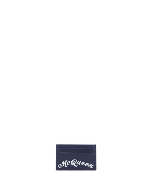 Alexander McQueen Script Logo Leather Card Case