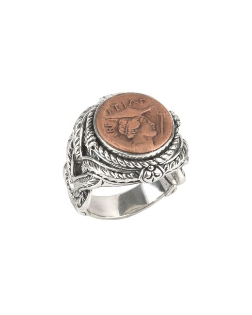 Konstantino Copper Coin Sterling Ring