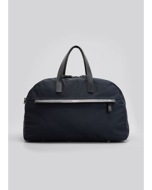 Giorgio Armani Nylon Leather-Trim Weekender Bag