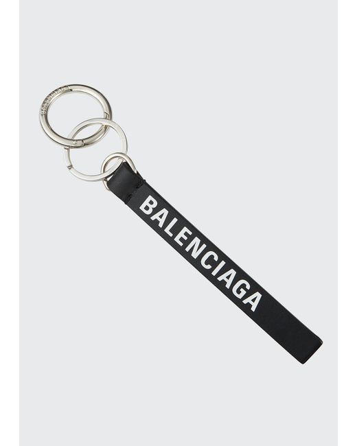 Balenciaga Leather Logo Keychain