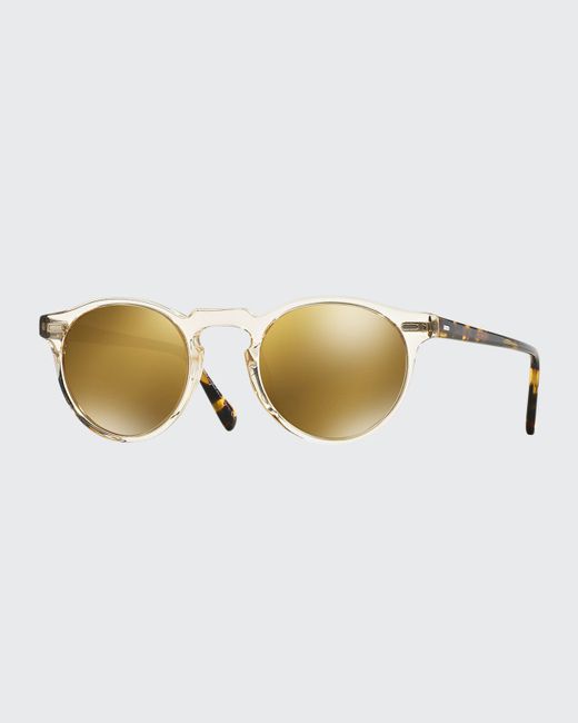 Oliver Peoples Gregory Peck 47 Round Sunglasses