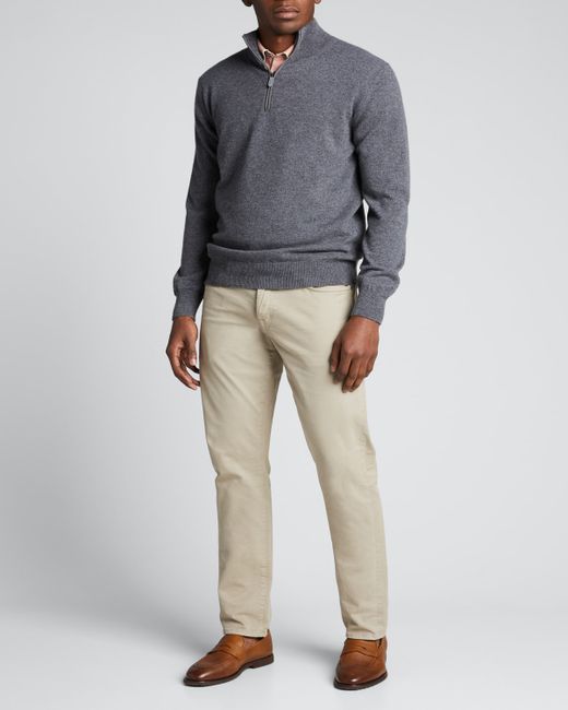 Bergdorf Goodman Solid Cashmere Quarter-Zip Sweater