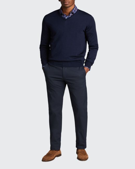 Bergdorf Goodman Solid Cashmere V-Neck Sweater