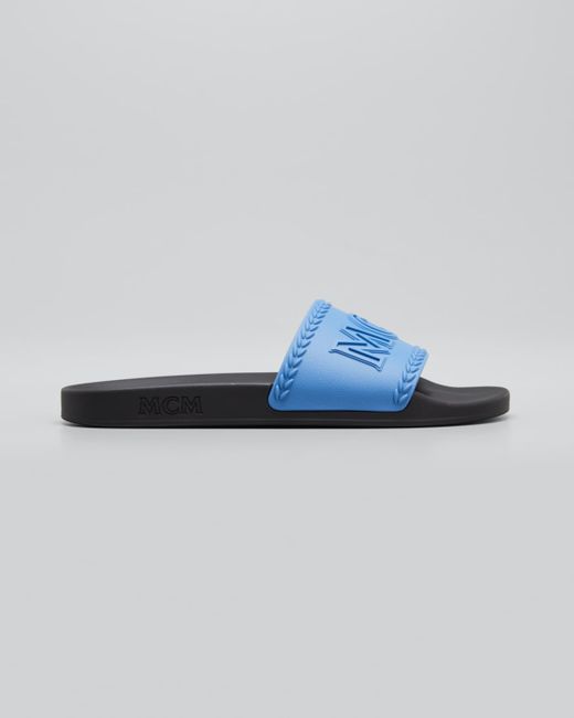 Mcm Logo Pool Slide Sandals
