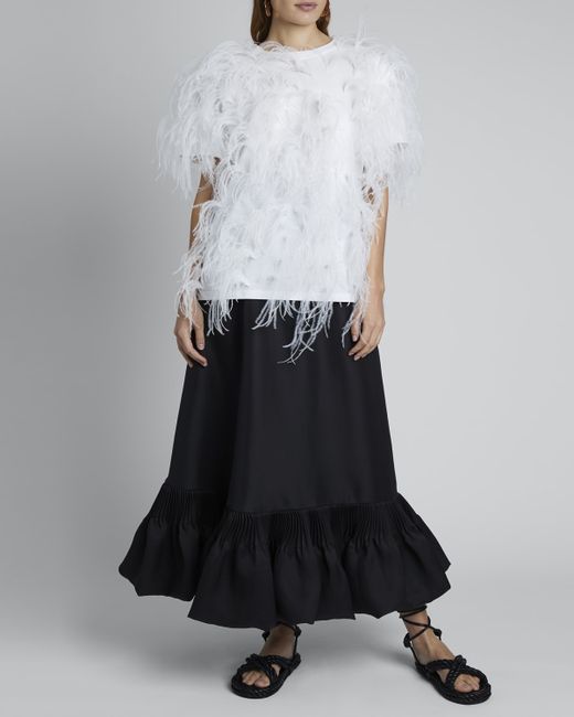 Valentino Short-Sleeve T-shirt With Feathers