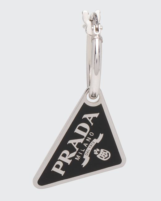 Prada Triangle Logo Drop Earring
