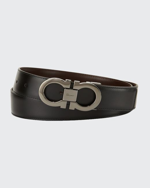 Salvatore Ferragamo Reversible Leather Double-Gancio Belt