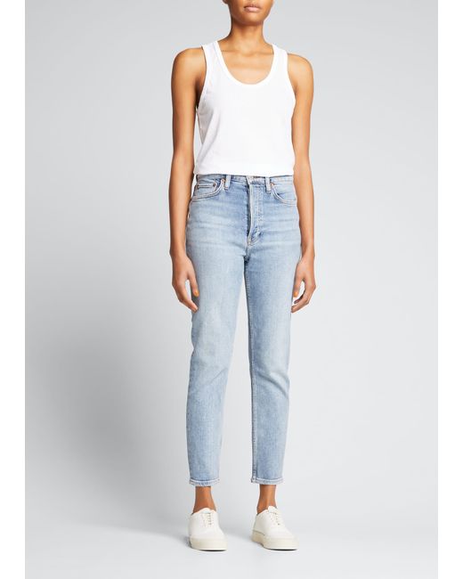 Re/Done High-Rise Skinny Ankle Cropped Jeans