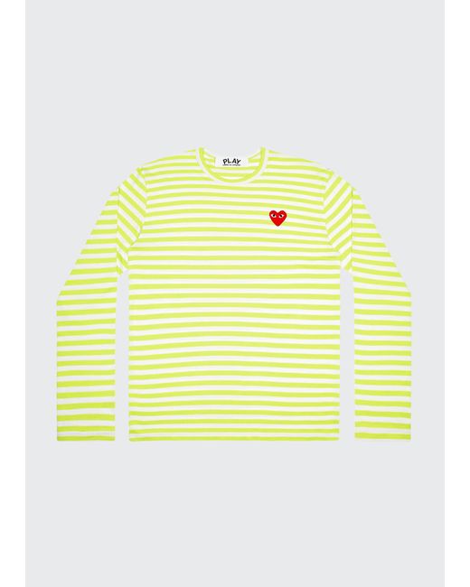 Comme Des Garçons Striped Long-Sleeve T-Shirt w Heart