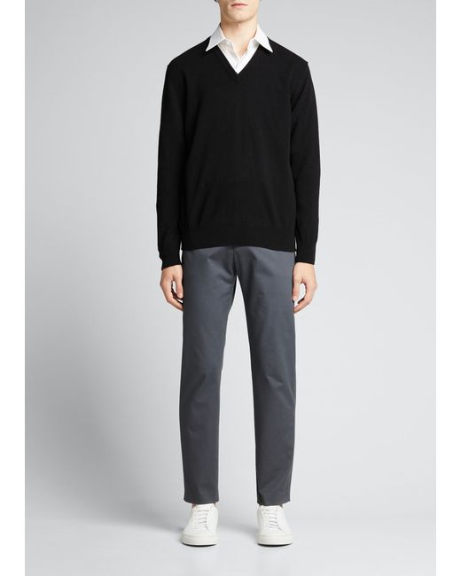 Bergdorf Goodman Classic 12GG Cashmere V-Neck Sweater