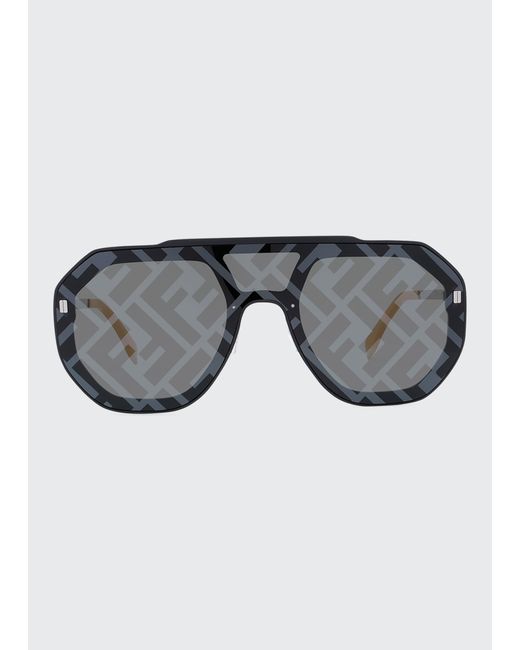 Fendi Logo Acetate Shield Sunglasses