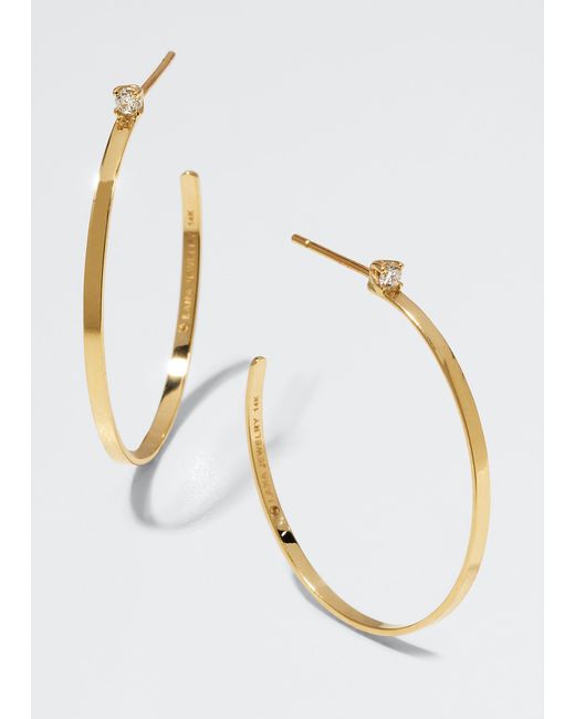 Lana Jewelry 14k Diamond Sunrise Hoop Earrings