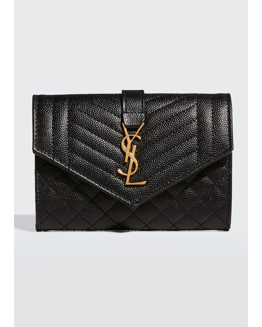 Saint Laurent Small Quilted YSL Envelope Wallet