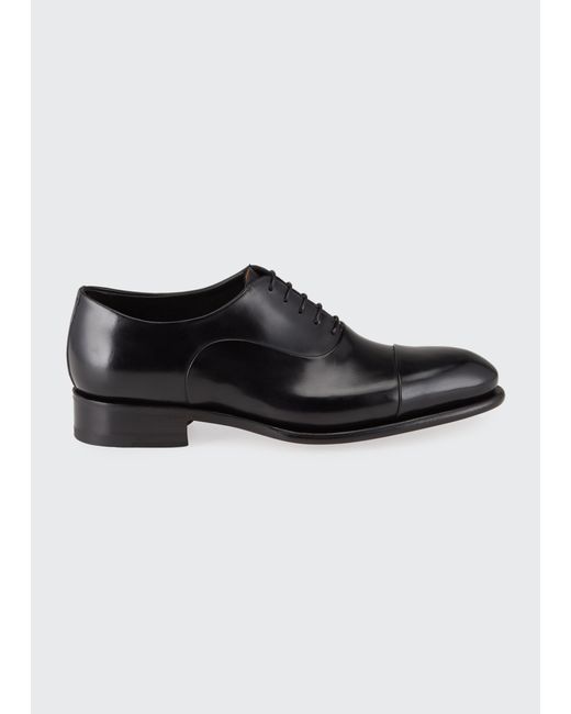 Santoni Isaac Cap-Toe Leather Oxford Shoes