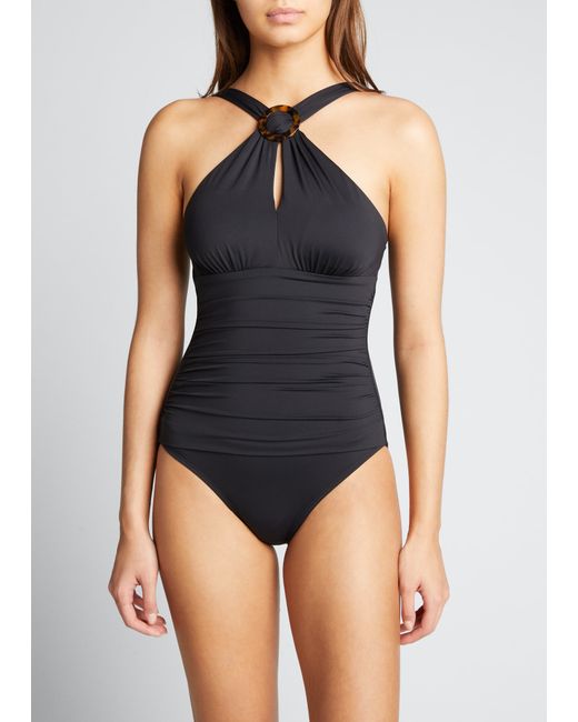 Tommy Bahama Sun Cat High-Neck One-Piece Swimsuit