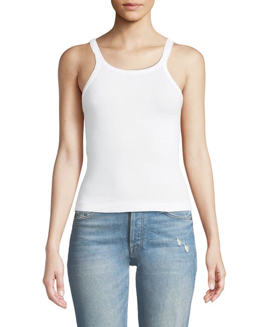 Re/Done Ribbed Scoop-Neck Fitted Tank