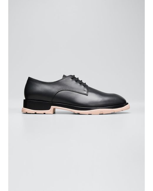 Alexander McQueen Lug-Sole Calf Leather Derby Shoes