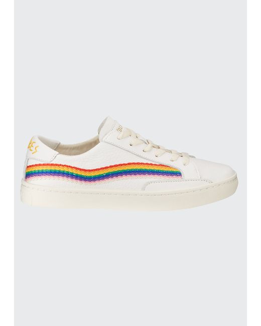 Soludos Shooting Star Embroidered Leather Sneakers