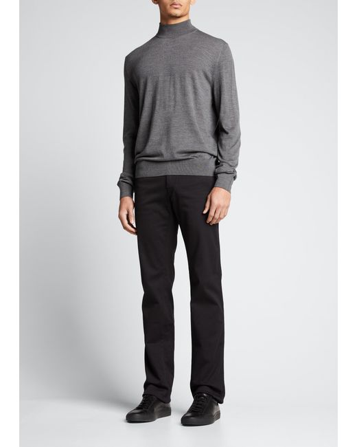 Brioni Solid Mock-Neck Wool Sweater