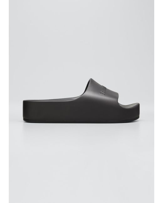 Balenciaga Logo Chunky Slide Pool Sandals