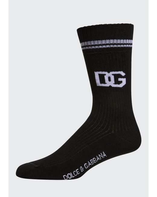 Dolce & Gabbana Jacquard-Logo Crew Socks