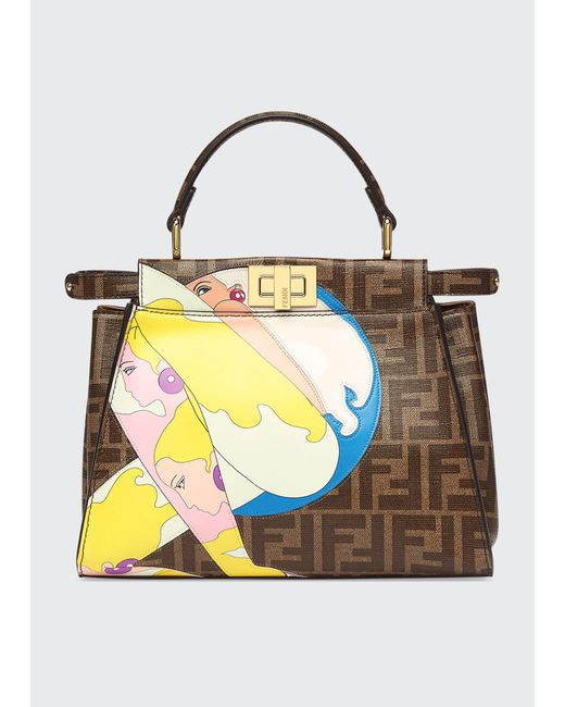 Fendi Peekaboo Mini FF-Monogram Lady Top-Handle Bag