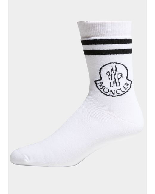 Moncler Striped Logo Socks