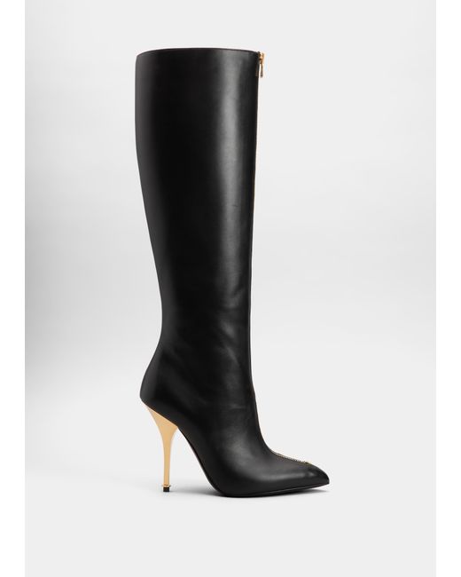 Tom Ford Leather Zip Knee Boots