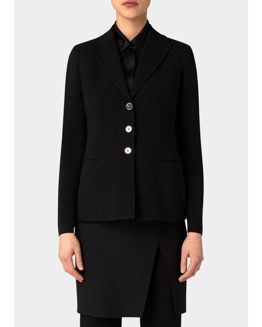 Akris Wool Double-Face Jacket with Knit Sleeves