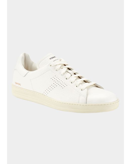 Tom Ford Warwick Grained Leather Low-Top Sneakers