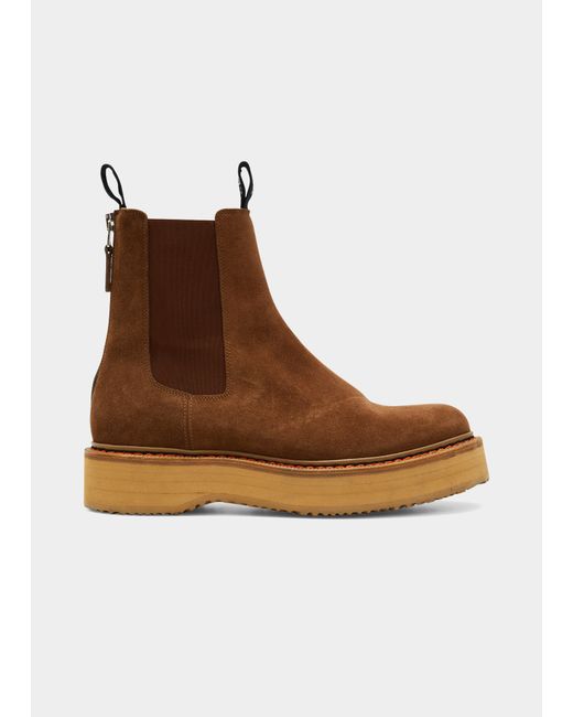 R13 Single Stack Suede Chelsea Boots
