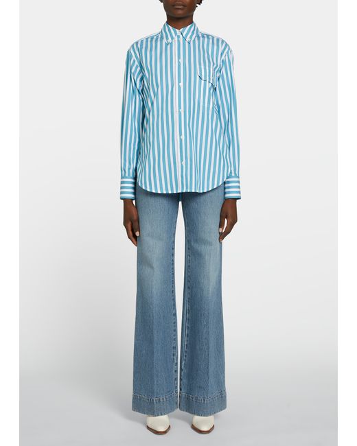 Victoria Beckham Stripe Oversized Button-Down Shirt