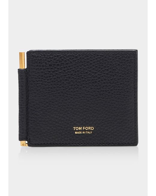 Tom Ford Leather T-Line Billfold Wallet w Money Clip