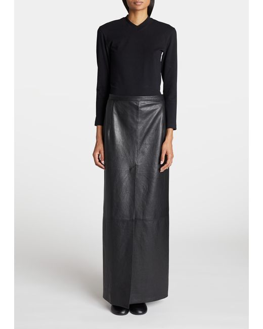Balenciaga Vintage Leather Maxi Skirt