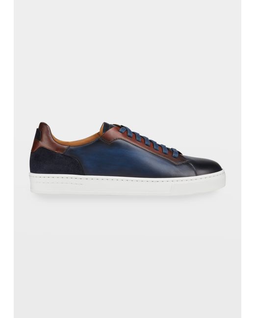 Magnanni Mix-Leather Low-Top Sneakers