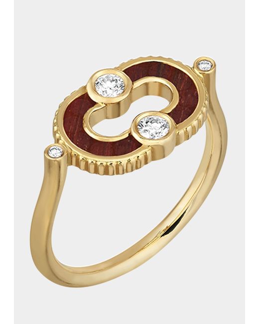 Viltier Magnetic Bull-Eye Ring in 18K Gold and Diamonds