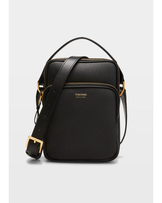 Tom Ford Leather Double Zip Messenger Bag