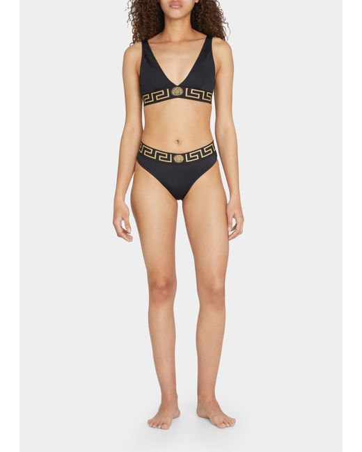 Versace Greca Border Triangle Bikini Top