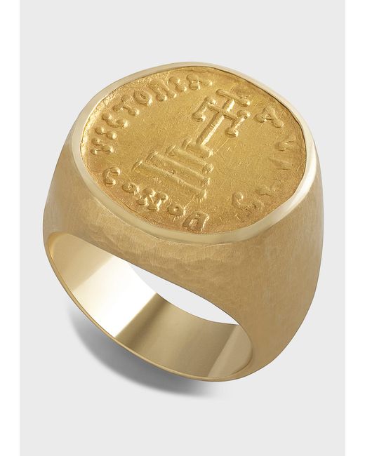 Jorge Adeler 18K Hammered Victoria Coin Ring